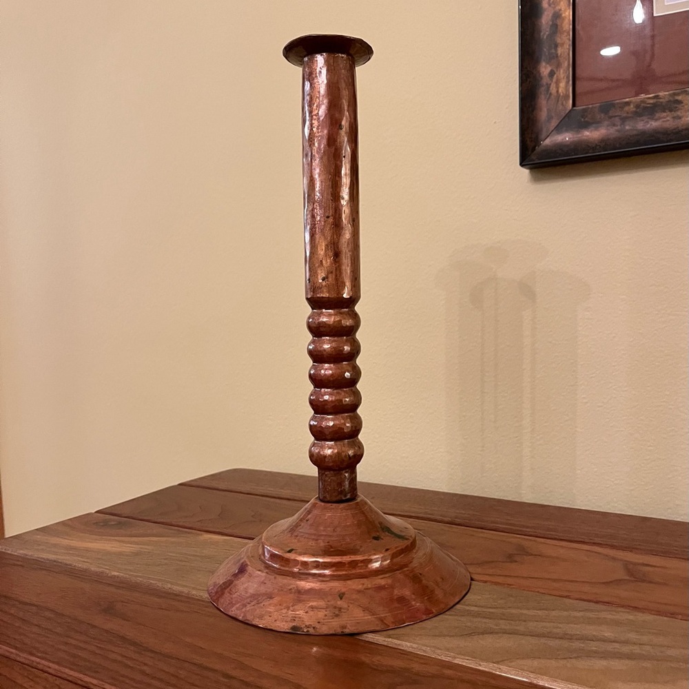 Rose Ann Hall Designs - copper candlestick holder